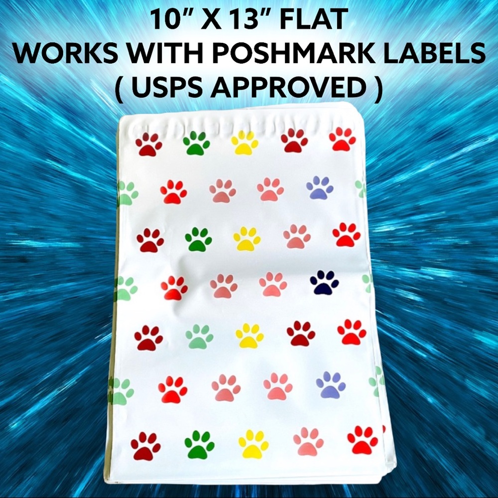 25 10X13 Paw Print Poly Mailers PRICE IS FIRM - Picture 2 of 4